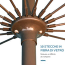 Ombrellone da Giardino Ø255 cm in Metallo, Fibra di vetro e Poliestere Blu