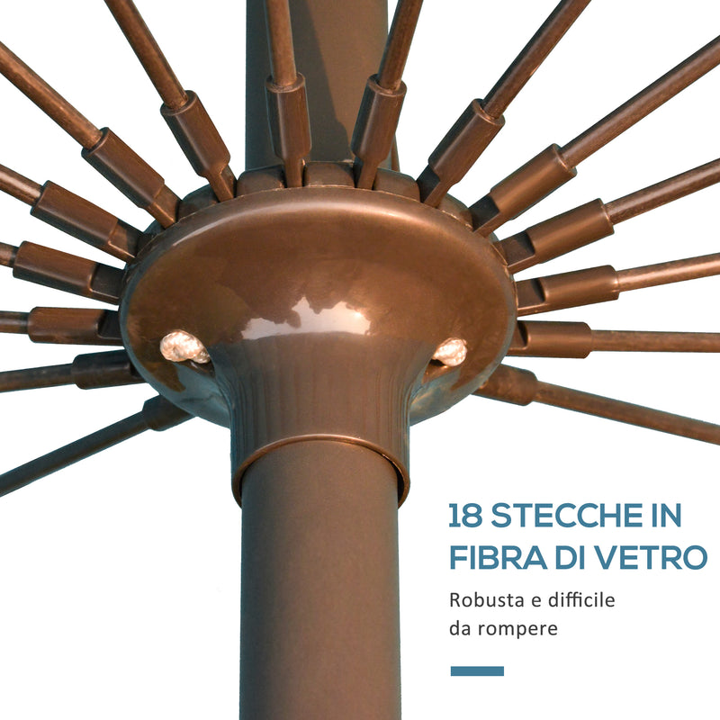 Ombrellone da Giardino Ø255 cm in Metallo, Fibra di vetro e Poliestere Blu