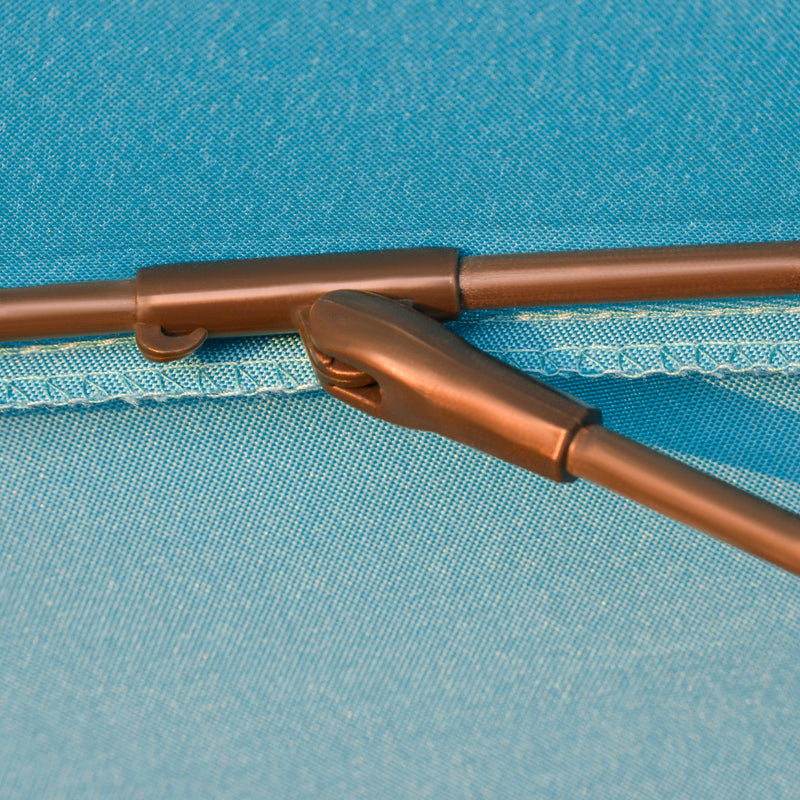 Ombrellone da Giardino Ø255 cm in Metallo, Fibra di vetro e Poliestere Blu