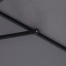 Ombrellone da Giardino Ø2,7x2,35 m Palo Ø38 mm in Alluminio e Tessuto in Poliestere Grigio