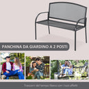 Panchina da Giardino 110,5x53,5x89 cm in Metallo Grigio scuro