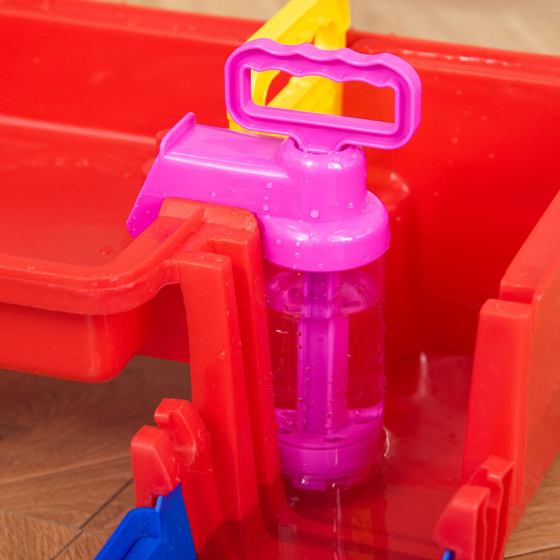 Playset Acquatico per Bambini 53 Pezzi 123x90x7 cm con Acqua e Sabbia Blu e Rosso