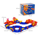 Playset Acquatico per Bambini 78 Pezzi 123x111x7 cm con Acqua e Sabbia Blu e Rosso