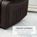 Poltrona Relax Reclinabile Manuale 100x89x100 cm in in Similpelle Marrone
