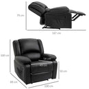 Poltrona Relax Reclinabile Manuale 100x89x100 cm in in Similpelle Nero