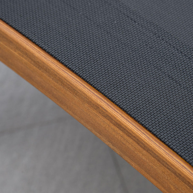 Lettino Prendisole da Giardino 180x56x72 cm in Legno e Texteline Nero