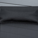 Lettino Prendisole da Giardino 180x56x72 cm in Legno e Texteline Nero