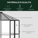 Serra da Giardino Esagonale 2,4x2,4x2,3m in Alluminio e Policarbonato Marrone