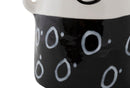 Vaso Thinking Face 16,2x13,3x21 cm in Porcellana Bianco e Nero