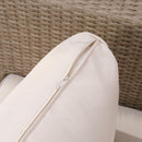 Set da Giardino Divano Angolare e Tavolino in Rattan Marrone chiaro