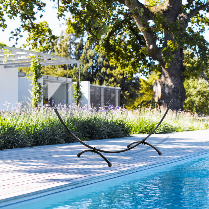 Struttura Amaca da Giardino 300x90x100 cm in Metallo Nero