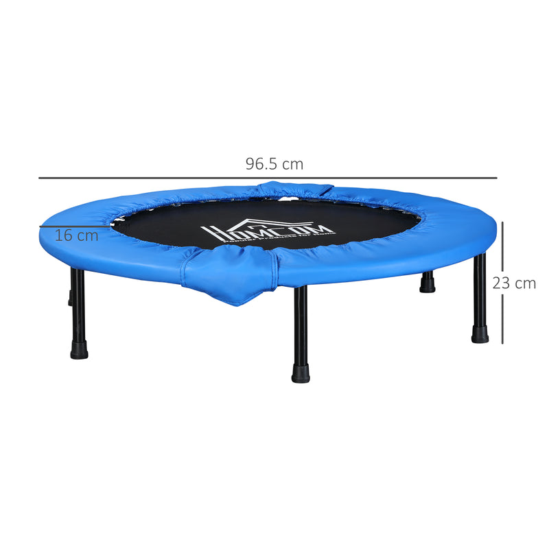 Trampolino Elastico Fitness Ø96,5 cm in Acciaio e PVC Nero e Blu