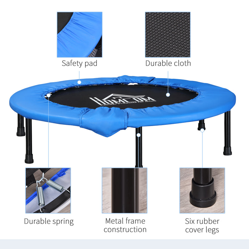 Trampolino Elastico Fitness Ø96,5 cm in Acciaio e PVC Nero e Blu