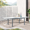 Tavolo Allungabile da Giardino 270x90x73 cm in in Alluminio con Piano in Vetro