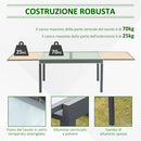 Tavolo Allungabile da Giardino 270x90x73 cm in in Alluminio con Piano in Vetro