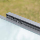 Tavolo Allungabile da Giardino 270x90x73 cm in in Alluminio con Piano in Vetro