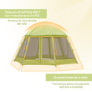 Tenda da Campeggio 6-8 Persone Ø4,93x2,4m in Tessuto Taffetà Verde