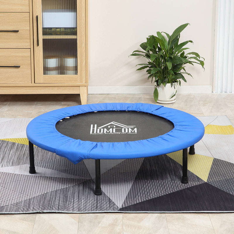 Trampolino Elastico Fitness Ø101,5 x 23 cm in Acciaio e PVC Nero e Blu