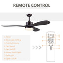 Ventilatore da Soffitto 3 Pale e Lampada LED Ø132x43 cm 6 Velocità Marrone