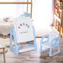 Lavagna Magnetica per Bambini con Sedia Numeri Lettere  Bianca e Blu
