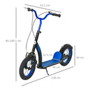 Monopattino per Bambini 118x55,5x85-100,5 cm Doppio Freno Blu