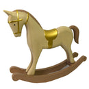 Cavallo a Dondolo Decorativo in Legno oro beige cm 37x8xh32