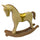Cavallo a Dondolo Decorativo in Legno oro beige cm 37x8xh32