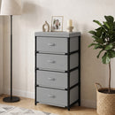 Cassettiera 42x32x80 cm con 4 Cassetti in Tessuto e Struttura in Acciaio Grigio e Nero      