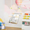 Altalena per Bambini 6-36 Mesi 70x45x160 cm in Legno e Cotone Grigio