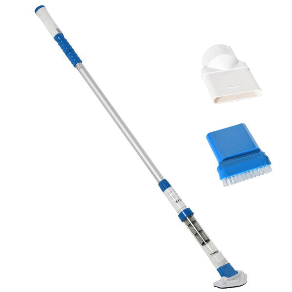 Aspirapolvere per Piscina Portatile 210x17x7 cm con Palo Telescopico Bianco e Blu sconto