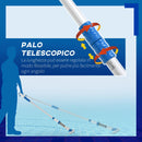 Aspirapolvere per Piscina Portatile 210x17x7 cm con Palo Telescopico Bianco e Blu