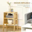 Comodino con Ripiano 43x32,5x42 cm in Bambù Naturale