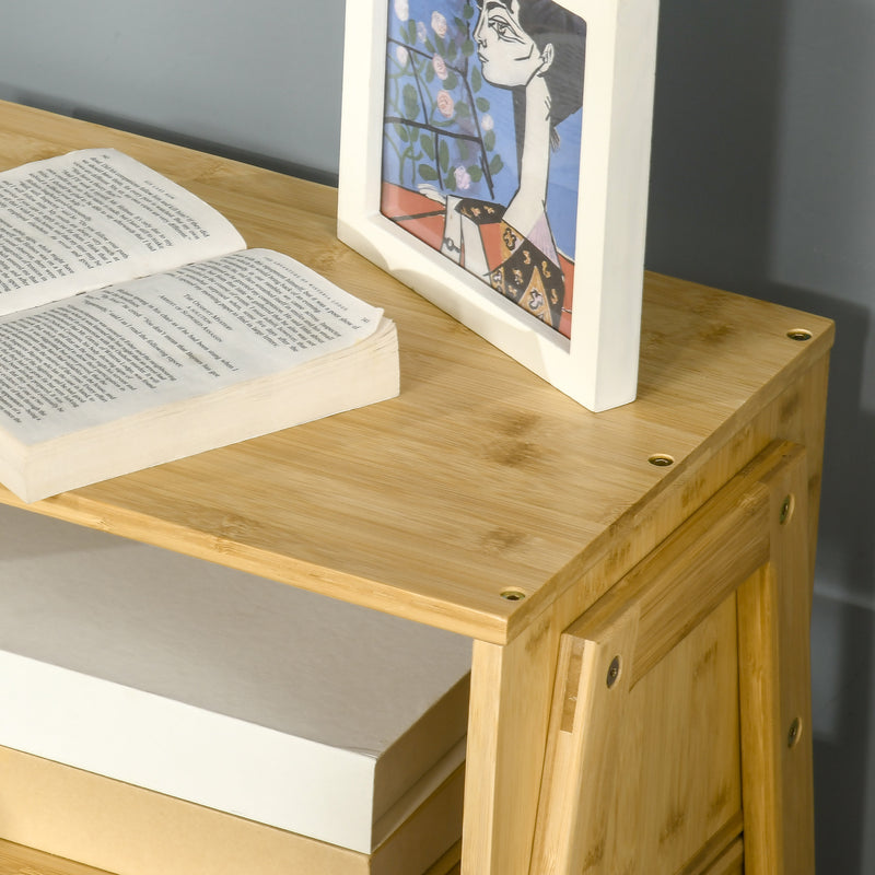 Comodino con Ripiano 43x32,5x42 cm in Bambù Naturale