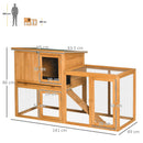 Conigliera da Esterno 141x49x86 cm in Abete e Acciaio Arancione