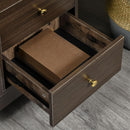 Credenza 3 Cassetti 2 Ante 120x42,5x80 cm in MDF Marrone