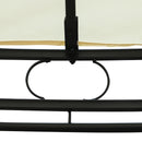 Gazebo da Giardino Ø3,5x2,75m con Tende in Acciaio e Poliestere Bianco