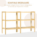 Scaffale 3 Ripiani 62x33x80 cm in Bambù Naturale