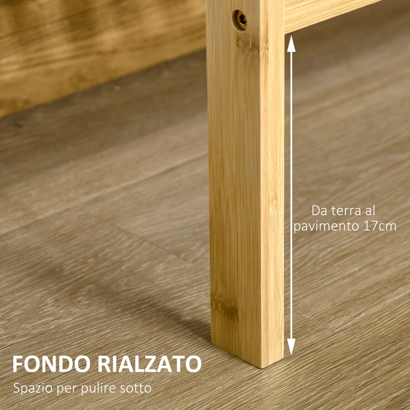 Scaffale 3 Ripiani 62x33x80 cm in Bambù Naturale