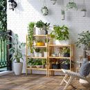 Scaffale 4 Ripiani 62x33x112 cm in Bambù Naturale