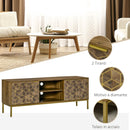 Mobile TV 2 Ante 2 Ripiani 145x39x55 cm in Truciolato e Acciaio Marrone