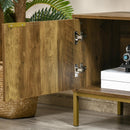 Mobile TV 2 Ante 2 Ripiani 145x39x55 cm in Truciolato e Acciaio Marrone