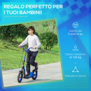 Monopattino per Bambini 118x55,5x85-100,5 cm Doppio Freno Blu