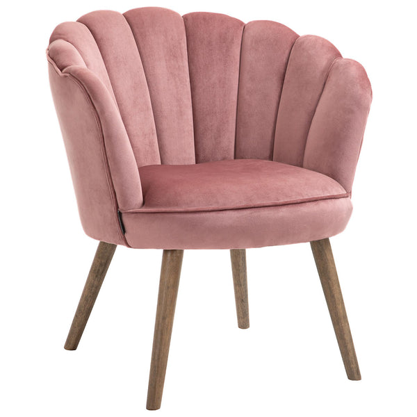 Poltrona Imbottita 66x72x79 cm in Velluto Rosa online