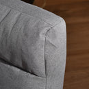 Poltrona Letto Singolo Trasformabile 62x78x70 cm in Tessuto Effetto Lino Grigio