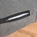 Poltrona Letto Singolo Trasformabile 62x78x70 cm in Tessuto Effetto Lino Grigio