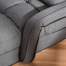 Poltrona Letto Singolo Trasformabile 62x78x70 cm in Tessuto Effetto Lino Grigio