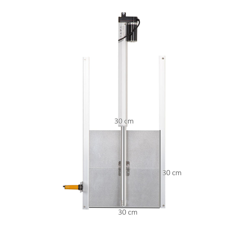Porta Automatica per Pollaio 42V 30x30 cm con Timer e Sensore di Luce in Alluminio e ABS Argento