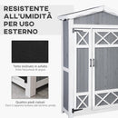 Casetta Box da Giardino 132x50x184 cm in Legno Grigio