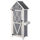 Casetta Box da Giardino 84x54x179 cm in Legno Grigio