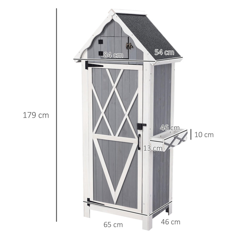 Casetta Box da Giardino 84x54x179 cm in Legno Grigio